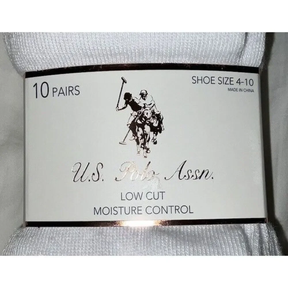 10 Pair of U.S. Polo Assn. Women's Low Cut Moisture Control Socks‎